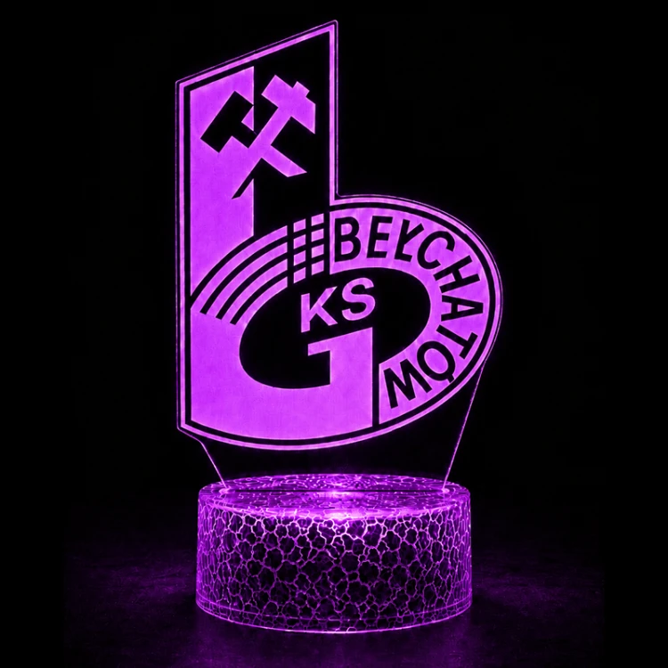 Klubowa lampka 3D LED Bełchatów dla kibica.