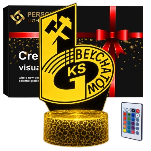 Lampka 3D LED Bełchatów – 16 kolorów, pilot, USB.