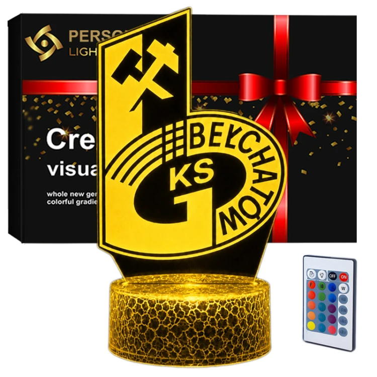 Lampka 3D LED Bełchatów – 16 kolorów, pilot, USB.