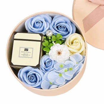 Flower box Kwiaty Mydlane Bukiet Świeca Na imieniny Dla mamy kobiety babci 